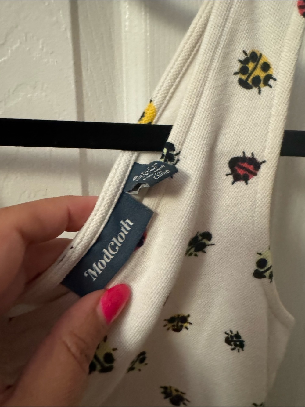 ModCloth Bug Print White Rani Top - Picture 4 of 7